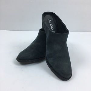 Aldo gray heeled mules size 6.5